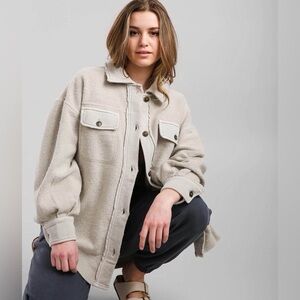 Free People Ruby Shirt Jacket Shacket Cream